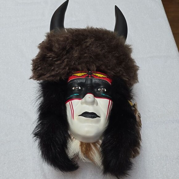 Native American Indian Spirit Mask Face Wall Hanging - minor flaws - Picture 2 of 10